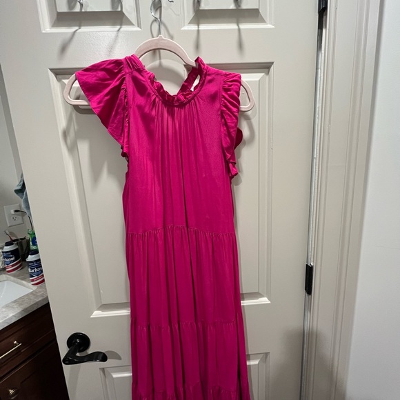Dresses & Skirts - Vibrant Pink Ruffle Sleeve Dress